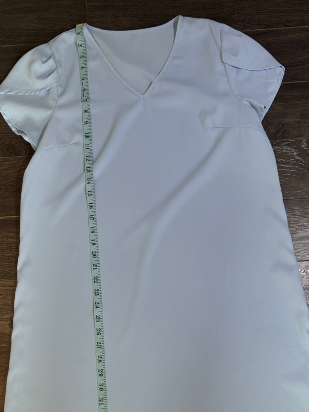 Cupshe Light Blue V-Neck Short Sleeve Dress